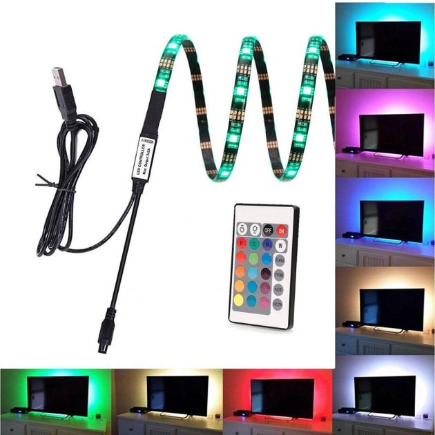 Striscia 30 LED RGB USB per Retro-illuminazione TV IC Intracom 108514IC